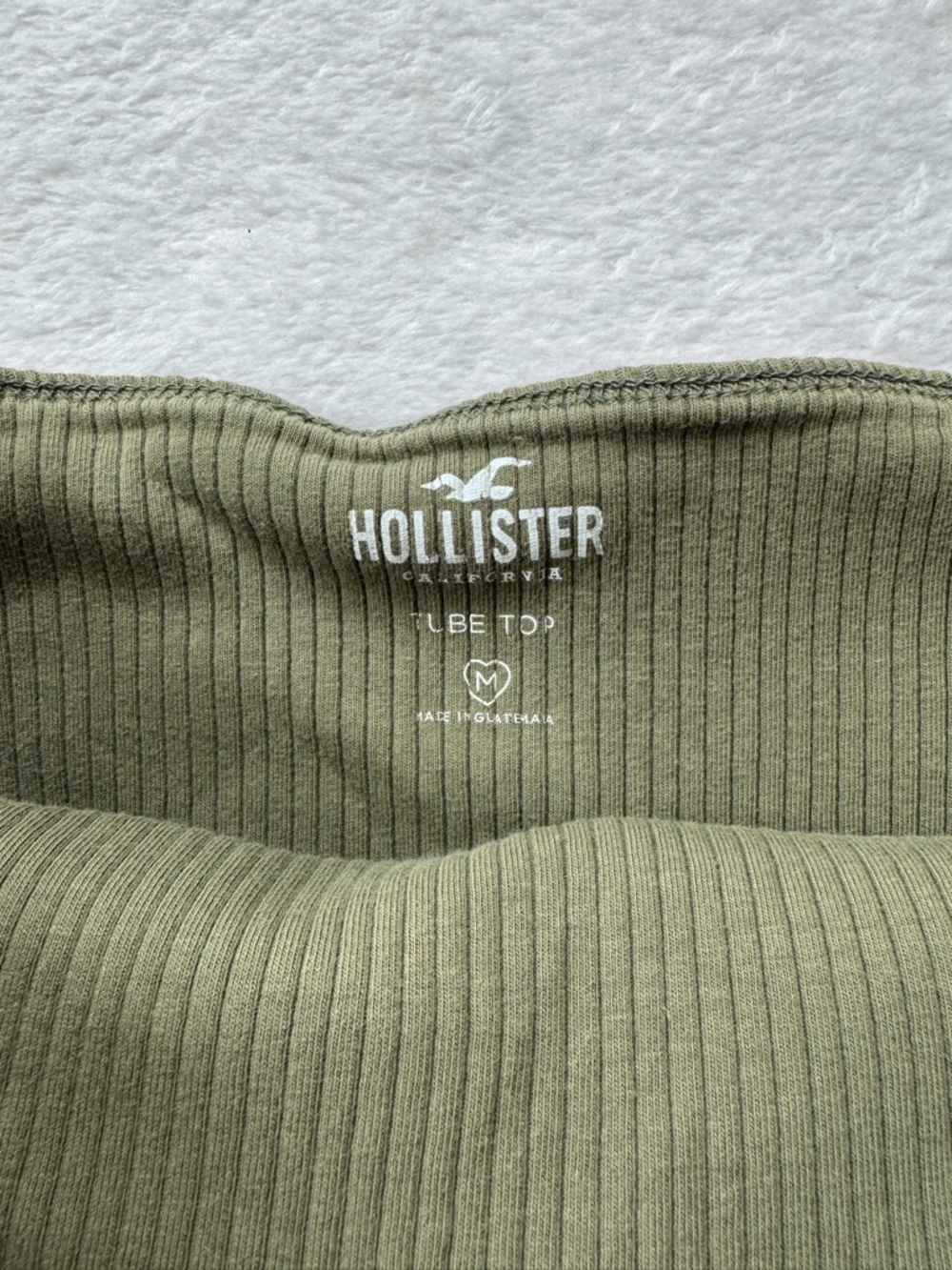 HOLLISTER Striped Ribbed Tube Top in Olive, Pink, Navy & Cream - Picture 3 of 6
